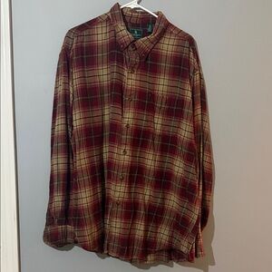 G.H. Bass & Co. Red and Tan Plaid flannel Shirt size 2XL great condition.